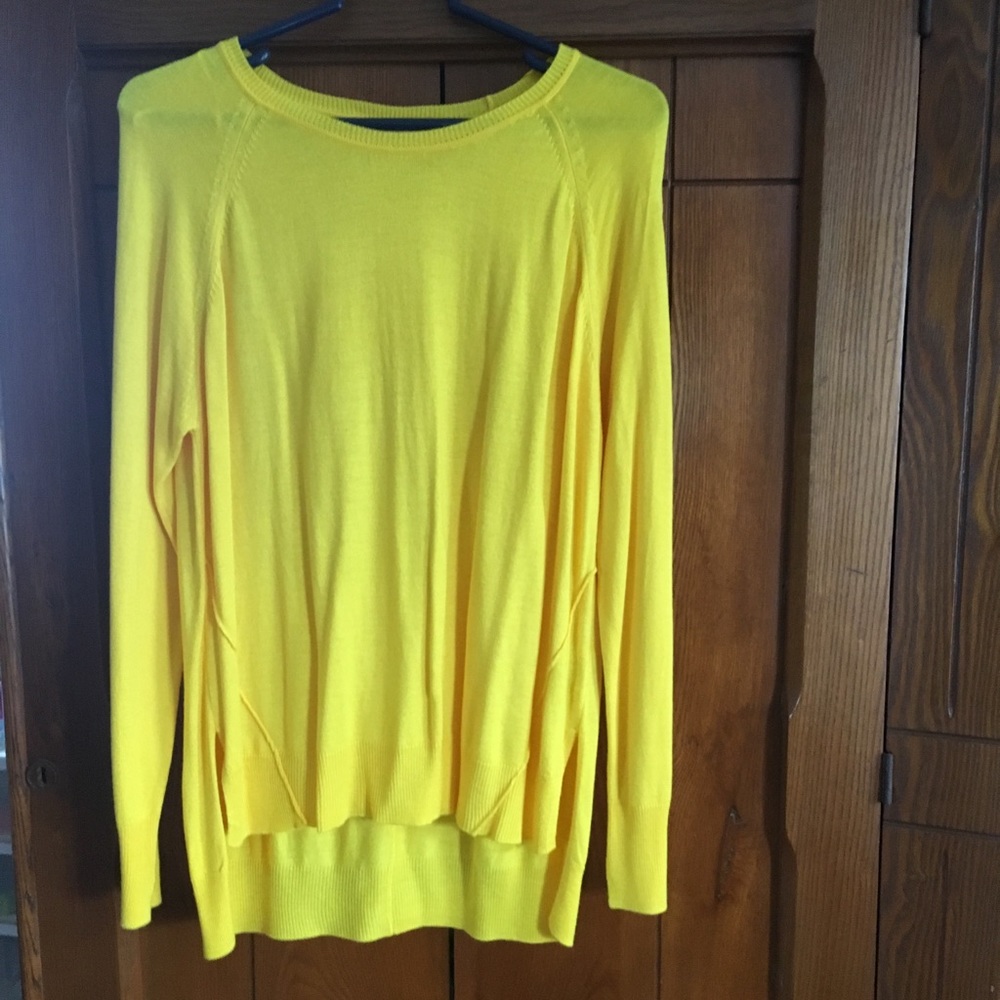 Philosophy bright yellow high low sweater. NWOT